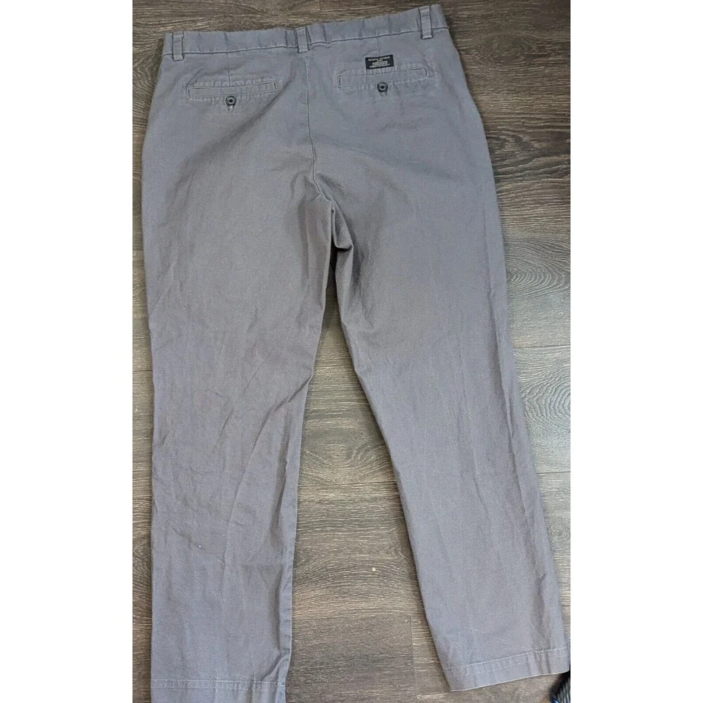 Banana Republic Mens Pants 36X32 Gray Aiden Chino Straight Flat Front (546)